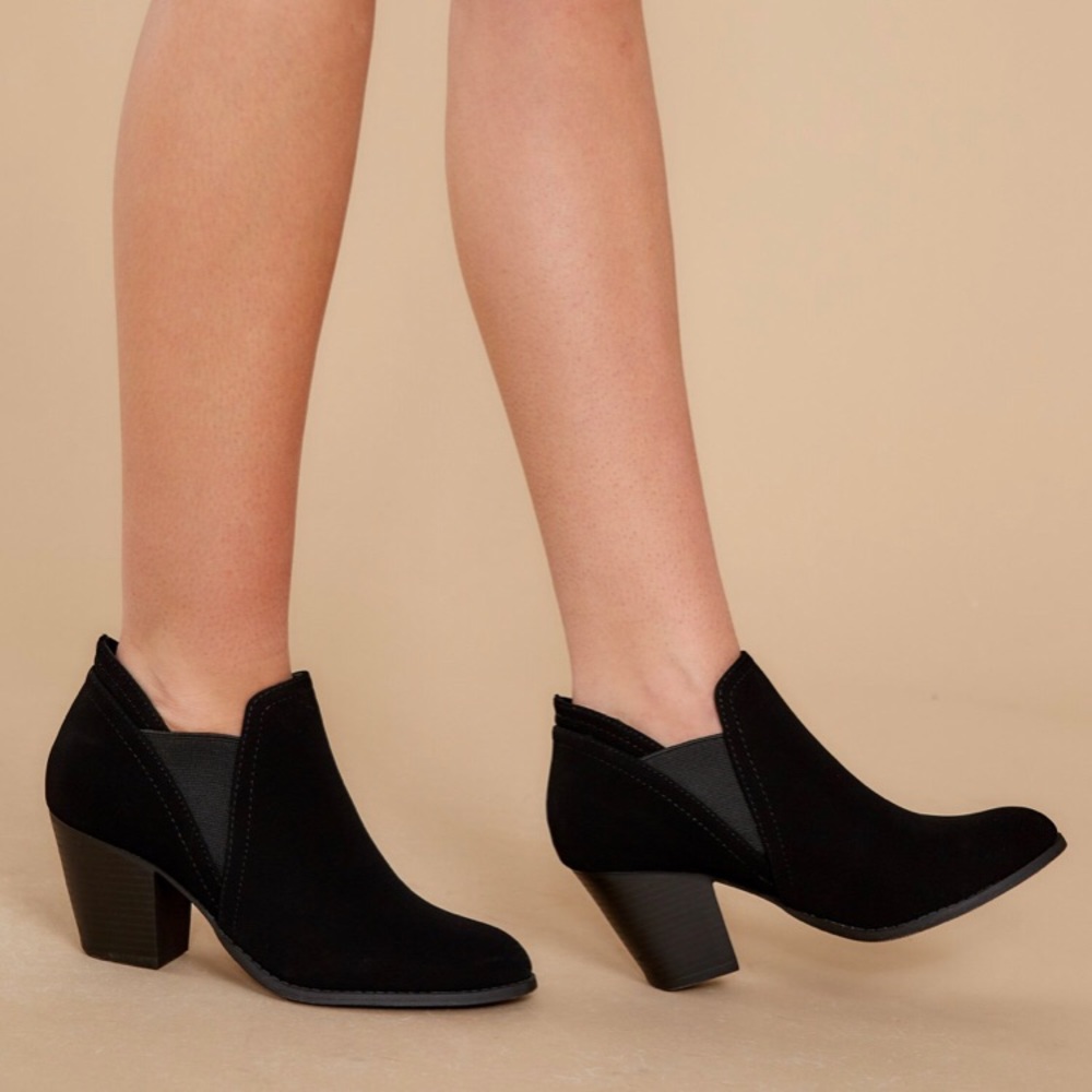 Black suede ankle booties